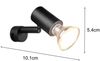 LED Badezimmerlampe dimmbar Schwarz, Spiegelklemmleuchte mit schwenkbarem Spot Bild 4