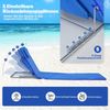 2er Set Faltbare Strandmatte mit 2 Liegestühlen und Beistelltisch 151 x 55,5 x 27-47 Blau Bild 4