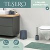 Bad-Accessoires Set TESERO 5tlg. bestehend aus 1x Seifenspender, 1x Becher, 1x Schale, 1x WC-Garnitur, 1x Kosmetikeimer aus Kunststoff in Grau Bild 2