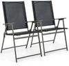 2er Set Gartenstühle Klappstühle mit wetterfestem Stoff Balkonstühle mit Armlehnen Schwarz Bild 2
