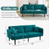 2-Sitzer Schlafsofa H 76 x T 176 x B 78 cm aus Samt mit Schlaffunktion und 3-fach verstellbaren Rückenlehnen Bild 5
