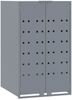 Mülltonnenbox GORILO für 2 Tonnen Grau 138x79x117 cm Stahl | Mülltonnenverkleidung 2er Mülltonnenhaus Bild 5