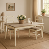 Livin Hill 'Rimini' Esstisch, Paulownia-Holz/MDF Creme/hellbraune Spitze, 80 x 160 x 78 cm Bild 3