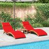 vidaXL Sonnenliegen mit Auflagen 2 Stk. Rot Massivholz Akazie 3214837 Bild 3