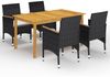 vidaXL 5-tlg. Garten-Essgruppe Schwarz 3067769 Bild 1