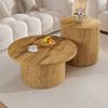 Couchtisch rund 75x75x36 cm – multifunktionaler Wohnzimmertisch aus MDF mit Naturholzmaserung Bild 5