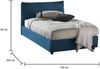 Dmora Doppelbett Attinia, Bettkasten mit Stoffbezug, 100 % Made in Italy, Öffnung vorne, inklusive Matratze 120 x 190 cm, Blau Bild 3