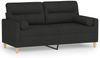 vidaXL 2-Sitzer-Sofa mit Zierkissen Schwarz 140 cm Stoff 3200825 Bild 2