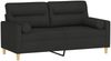 vidaXL 2-Sitzer-Sofa mit Zierkissen Schwarz 140 cm Stoff 3200825 Bild 3
