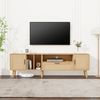 MODFU TV-Schrank Lowboard (für einen 80-Zoll-Fernseher) 180-cm-TV-Schrank, Rattan, mit 2 Türen und einer Schublade Bild 1