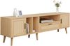 MODFU TV-Schrank Lowboard (für einen 80-Zoll-Fernseher) 180-cm-TV-Schrank, Rattan, mit 2 Türen und einer Schublade Bild 2