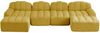 Sofa 4-Sitzer Gelb aus granuliertem Fleece, modulares Wohnzimmersofa mit Ottomane und ergonomischer Form,79 x 366 x 165 cm Bild 4