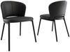 6er Set Esszimmerstuhl Design Küchenstuhl Dean Kunstleder schwarz Metallbeine : Schwarz Bild 3