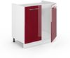 Spülenunterschrank Fame-Line Bordeaux Hochglanz 80 cm ohne Arbeitsplatte Vicco Bild 4
