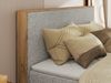 Boxspringbett, Set mit zwei Multipocket-Matratze und Topper, hohe Kopfteil, Eiche Wotan Holzrahmen - WOOD CLASSIC KING - 180 x 200 cm - Hellgrau Struktur - H3 Bild 3