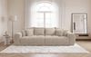 Big-Sofa XXL 306 cm Federkern Lounge Couch mit Bezug aus Cord in Beige Grau Bild 2