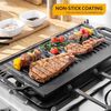 Velaze Gusseisen Grillplatte 42x23cm für Gas- und Elektrogrill, BBQ, Camping Bild 5
