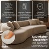 skølm 'Loki' Sofa 4 Sitzer, Vollschaumcouch mit Federkern und Vakuum-Kompression, kein Aufbau erforderlich, mit 4 Kissen, Teddy-Bouclé-Stoff in beige Bild 3