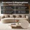skølm 'Loki' Sofa 4 Sitzer, Vollschaumcouch mit Federkern und Vakuum-Kompression, kein Aufbau erforderlich, mit 4 Kissen, Teddy-Bouclé-Stoff in beige Bild 5