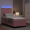vidaXL LED Boxspringbett mit Kopfteil Rosa 90 x 200 cm Samt 3343291 Bild 5