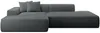 Vente-unique - ERYNEL Sofa SamtStoff Grau - B 156 cm x H 70 cm x L 305 cm Bild 3