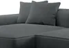 Vente-unique - ERYNEL Sofa SamtStoff Grau - B 156 cm x H 70 cm x L 305 cm Bild 5