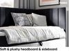 MEBLINI Kinderbett mit Bettkasten MAYA 3 80x200 Rechts – H3/Schwarz Samt Gepolstert Einzelbett mit Matratze - Polsterbett mit Stauraum - Bett mit Kopfteil – Stauraumbett Bild 3