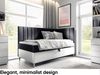 MEBLINI Kinderbett mit Bettkasten MAYA 3 80x200 Rechts – H3/Schwarz Samt Gepolstert Einzelbett mit Matratze - Polsterbett mit Stauraum - Bett mit Kopfteil – Stauraumbett Bild 2