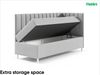 MEBLINI Kinderbett mit Bettkasten MAYA 3 80x200 Rechts – H3/Schwarz Samt Gepolstert Einzelbett mit Matratze - Polsterbett mit Stauraum - Bett mit Kopfteil – Stauraumbett Bild 5
