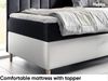 MEBLINI Kinderbett mit Bettkasten MAYA 3 80x200 Rechts – H3/Schwarz Samt Gepolstert Einzelbett mit Matratze - Polsterbett mit Stauraum - Bett mit Kopfteil – Stauraumbett Bild 4