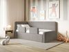 Selsey 'Fanko' Kinderbett 90x200 cm mit Rausfallschutz, Kopfteil links, Plüsch, Taupe Bild 3