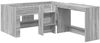 vidaXL Hochbett mit Schreibtisch für Kinder 2 Stk. Grau Sonoma 3423467 Bild 3