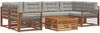 vidaXL Outdoor-Sofagarnitur mit Kissen 7 pcs Natürlich und Hellgrau 3373111 Bild 2