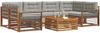 vidaXL Outdoor-Sofagarnitur mit Kissen 7 pcs Natürlich und Hellgrau 3373111 Bild 3