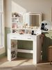 FiveWillowise Schminktisch mit LED-Beleuchtung & Spiegel, integrierter Steckdose, 85 x 40 x 131xcm (1-St), Coiffeuse mit 5 Fächern, 2 Schubladen, dimmbarer Helligkeit Bild 4