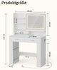 FiveWillowise Schminktisch mit LED-Beleuchtung & Spiegel, integrierter Steckdose, 85 x 40 x 131xcm (1-St), Coiffeuse mit 5 Fächern, 2 Schubladen, dimmbarer Helligkeit Bild 2