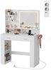 FiveWillowise Schminktisch mit LED-Beleuchtung & Spiegel, integrierter Steckdose, 85 x 40 x 131xcm (1-St), Coiffeuse mit 5 Fächern, 2 Schubladen, dimmbarer Helligkeit Bild 3