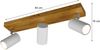 LED Deckenstrahler Weiß mit Holz 3-flammig, Breite 44cm Bild 3