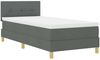 vidaXL Boxspringbett mit Kissen Dunkelgrau 90 x 200 cm Stoff 3338889 Bild 4