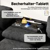 Modernes Dreisitzer-Sofa aus 80% Chenille,Stoffsofa mit Kissen Klapptisch und USB-Anschluss Getränkehalter und Stauraum ein multifunktionales Sofa geeignet für Büros Wohnungen und Heimkinos,, Bild 5