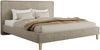 Design Polsterbett LUMARO CLASSIC 200 x 200 cm mit Lattenrost & 12cm hohen Füßen, Doppelbett mit Kopfteil, Konfigurierbar - Dunkelbeige Strukture Bild 4