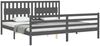 vidaXL Massivholzbett mit Kopfteil Grau 200x200 cm 3194333 Bild 4