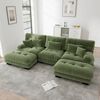 Ecksofa modular 81cm×313cm×145cm in Grün – U-Form oder L-Form, Chenille-Bezug mit Ottomanen Bild 4