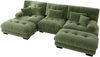 Ecksofa modular 81cm×313cm×145cm in Grün – U-Form oder L-Form, Chenille-Bezug mit Ottomanen Bild 3