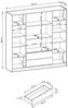 MOEBLO Drehtürenschrank SEVIA 200 (Moderner und funktionaler Schrank mit verstellbaren Regalen und Schubladen, Kleiderschrank 4-türig Schrank Garderobe Schlafzimmer mit/ohne Spiegel, mit/ohne Vitrinen - und Schubladen) (BxHxT): 206x200x51 cm Bild 4