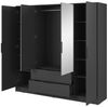 MOEBLO Drehtürenschrank SEVIA 200 (Moderner und funktionaler Schrank mit verstellbaren Regalen und Schubladen, Kleiderschrank 4-türig Schrank Garderobe Schlafzimmer mit/ohne Spiegel, mit/ohne Vitrinen - und Schubladen) (BxHxT): 206x200x51 cm Bild 3