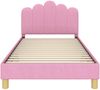 vidaXL Kinderbettgestell mit Kopfteil Rosa 90 x 200 cm Stoff 42011062 Bild 5