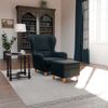 Supellex Sofia Ohrensessel mit Hocker | Design Webstoff Grau Bild 2