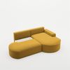 Ecksofa Schlafsofa Sofa VENEDIG Stoff Salvador Honiggelb Ottomane Rechts Bild 4
