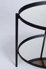 Beistelltisch Senfaj oval aus Metall und Glas, modern, mit Ablage, schwarz, Bizzotto Bild 2